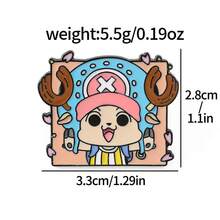 1/10入《One Piece》可愛Q版草帽一伙琺瑯領章針，路飛、索隆、娜美、喬巴金屬胸針徽章，背包夾克裝飾粉絲禮物 - 彩色 - 查看 13