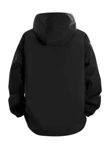 1pc Men's Black Hooded Jacket, Suitable For Casual And Work Wear - Black - View 4