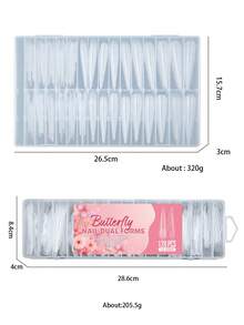 1 Caja de Moldes de Extensión de Uñas Acrílicas con Diseño de Mariposa, Formas de Esculpido de Gel UV Rápido Sin Papel en Múltiples Tamaños, Suministros Imprescindibles de Arte de Uñas para Salón & Manicura DIY en Casa - transparente - Ver 8