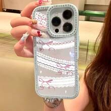 [24h Shipping From DE/FR/ES]Apple 17 16 15 Promax Phone Case - Luxury Bling Case With Lace Bow And Rhinestones, Fashion Star Diamond Case, Suitable For IPhone 17 Pro Max 17 16 15 14 Plus 13 12 11 Protective Case, Christmas Gift, New Year's Gift, Easter Gift, Halloween Gift, Gift For Family, Phone Case Gift For Women Men Birthday Present - 1 Piece Of Picture Color - View 2