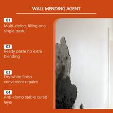 Jakehoe 100g/3.5oz Wall Mending Agent Kit, Sag-Free Thick Wall Repair Paste With Scraper Sandpaper Nozzle, Quick Fix For Nail Holes Cracks Graffiti Peeling Latex Walls, Indoor Home Renovation - Wall Repair Paste 1 - View 10