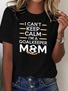 Camiseta cómoda para mujer con diseño "Portero Mamá Fútbol Puro" - Negro - Ver 1