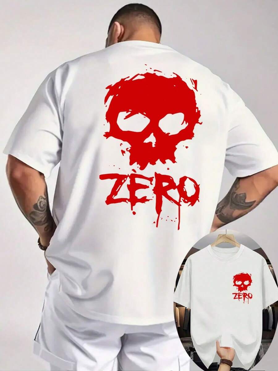 Nueva Camiseta de Verano "Wheel ZERO" con Estampado de Doble Cara para Hombre, Estilo Casual y a la Moda, de Manga Corta y Cuello Redondo, Cómoda y Transpirable, Disponible - Blanco - Ver 1