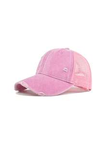 1pc Unisex All-Season Distressed Washed Casual Baseball Cap, Korean Style Soft Top Sun Hat, Dad Hat, Trucker Hat, Suitable For Daily Wear - Multicolor - View 10