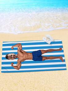 1pc Customized Quick-Dry Beach Towel, Sand-Free Oversized Swim Pool Towel, Personalized Face Design, Travel Essentials For Summer Holiday Bathroom - Beach Towel Style 1 - View 5