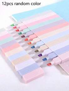 18/12/6pcs Fluorescent Highlighters, Marker Pens, Soft Tip Diary Pens, Creative Handmade Scrapbook DIY, Suitable For DIY Scrapbooking And Back To School Season. Anti-Smudge, Anti-Bleeding, Also Suitable For Bible Study And Journaling, Suitable For Office, Perfect Back To School Supplies And Gifts - Random Color - A - View 12