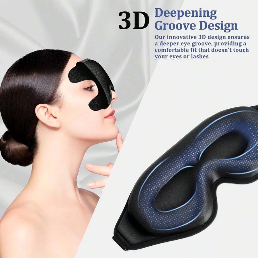 Ultra Soft 3D Sleep Eye Mask, Light Blocking Eye Cover For Insomnia Relief, Unisex Sleeping Mask For Student Nap & Travel, Ideal For Long Haul Flight, Deep Sleep, Business & Yacht Trips, Must-Have Rest Accessory For Back To School