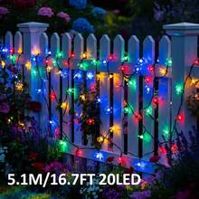 Luces de Hada de Flor de Cerezo Multicolor Alimentadas por Energía Solar, 20/50/100 piezas Luces de Cadena de Flores LED, 8 Modos de Parpadeo Ajustables, Decoración Impermeable para Interior/Exterior Patio Jardín, Regalo Perfecto para Boda Día de San Valentín Día de la Madre Navidad - Luces coloridas de flores de cerezo - Ver 13