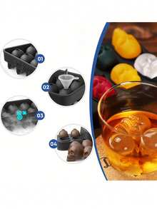 Halloween 3D Skull Ice Cube Mold, Skull Shape Design, Suitable For Ice Cubes, Desserts, Gummies, Pastries, Jelly, Fondant Cake Decoration, Cupcake Decoration, Candles, Halloween Party - Multicolor - View 8