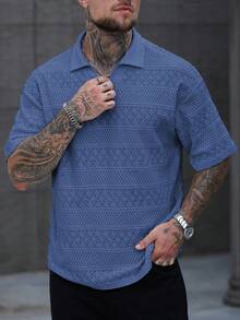 Men's Casual Urban Retro Style POLO Shirt, Suitable For Spring, Summer And Autumn - Royal Blue - View 6