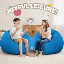 2-Leg Bean Bag Chair, Giant Bean Bag Chairs For Adults, Large Bean Bag Chairs With Memory Foam Filling, Large Bean Bag Chairs With Plush Cover - Gray - 白色 - 查看 6
