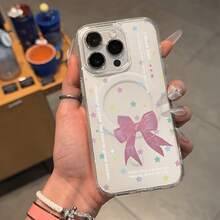 [24h Versand aus DE/FR/ES] Apple 17 16 15 22 23 24 25 Galaxy Handyhülle: Stern mit Schleife Handyhülle, kompatibel mit kabellosem Laden, weich im Griff, magnetische Hülle, geeignet für iPhone 17 Pro Max/17 Air/16/15/14 PLUS/13/12/11, Galaxy A56/A55/A54/A36/A35/A26/A25/A16/A15/A06/S25 Ultra/S24 FE/S23 PLUS/S22. Schleife Weihnachtsgeschenk Handyhülle stoßfester Schutz - A - Übersicht 1