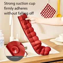 1pc Beige/Purple/Red Silicone Sink Splash Guard With Suction Cup, Kitchen Sink Splash Guard, Restaurant Sink Splash Guard - Multicolor - View 7