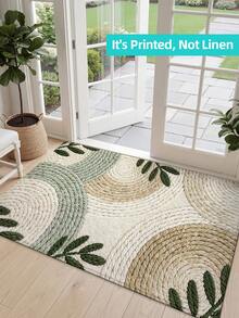 1pc Multi-Color 3D Leaf Print Rug, Suitable For Bathroom, Kitchen, Outdoor, Indoor, Hallway Runner, Bedroom, Living Room, Bedside Mat, Machine Washable Easy To Clean, Non-Slip Backing, Bedroom Decor Mat - Multicolor - View 6