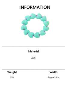1pc/3pcs Dopamine Heart Resin Acrylic Bracelet, Sweet Beach Vacation Stackable Hand Jewelry - Beaded Bracelet - View 7