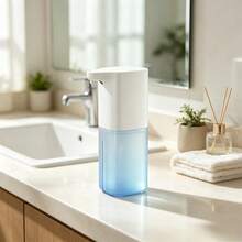 1 buah Dispenser Sabun Otomatis Putih Bergaya 350ml - Desain Tanpa Sentuh; Mendukung Pemasangan di Dinding atau Meja; Cocok untuk Sabun Tangan, Losion, dan Sampo - Ideal untuk Penggunaan di Kamar Mandi dan Dapur - Beroperasi dengan Baterai - Versi busa 350ml - View 4