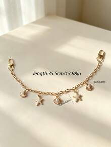 1pc Ocean Pearl Shell Bag Charm, Luxury Gold Chain Bag Pendant, Versatile Accessory For Women - Multicolor - View 5