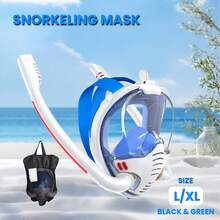 Adult Full Face Snorkel Mask With Camera Mount And 180° Wide Field Of View, Anti-Fog And Leak-Proof, Dry Top Breathing System Dual-Tube Diving Mask, Suitable For Snorkeling, Swimming Training And Other Water Activities - Multicolor - View 9