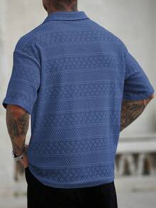 Men's Casual Urban Retro Style POLO Shirt, Suitable For Spring, Summer And Autumn - Royal Blue - View 2