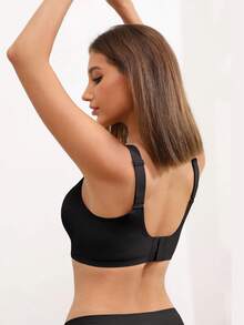 MINTREUS Women's Bras, Wireless Push-Up Support Bras, Wire-Free Comfort, Full Coverage, Seamless - Hitam - View 3