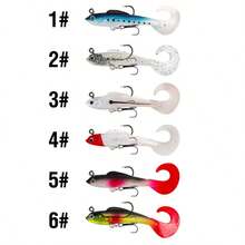 Umpan Lunak Bass Lead Head Hook, 6 Paket 6 Warna Umpan Plastik, Cocok Untuk Memancing di Air Asin/Air Tawar - MultiWarna - View 10