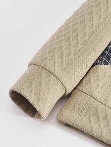 Men's Autumn Casual Long Sleeve Jacquard Fabric Patchwork Style T-Shirt - Khaki - View 8