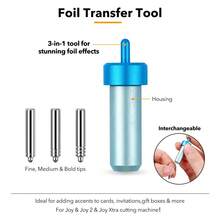 3-In-1 Foil Transfer Tool Set, Mini Desktop Craft Machine Accessories, Includes Fine/Medium/Coarse Replaceable Transfer Heads And Tool Shell, Suitable For Portable Cutting Machines - A - View 2