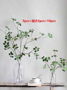1支带叶人造枝条，仿日本杜鹃花枝，仿真春叶枝，仿真柳枝，榛树枝，可用于花瓶填充、办公室、家居、婚礼装饰 - 彩色 - 查看 28