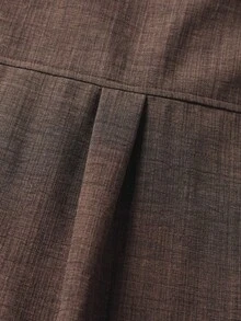 1 pieza Camisa de lino sintético holgada color café marrón para hombre, camisa casual para hombre, camisa de vacaciones para hombre, ligera y transpirable, camisa de manga corta para hombre, - Negro - Ver 1
