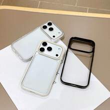 3pcs Set [Black + White + Transparent] Acrylic Material Colorful Edge Transparent Hard Phone Case Compatible With IPhone 17 Pro Max/17 Pro/17/16 Pro Max/16/16 Pro/16 Plus/15/15 Pro Max/15 Pro/15 Plus/11/12/13/14 Pro Max/12 Pro/12 Pro Max/13 Pro/13 Pro Max/14 Pro/14 Pro Max/14 Plus, Ins Style High-End Feel - Pack Of 3 [Transparent + Black + White] - View 7