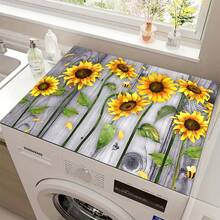 1pc Wood Grain Sunflower Diatomaceous Earth Kitchen Countertop Mat, Highly Absorbent, Suitable For Tableware, Coffee Machine, Microwave, Etc. Fashionable Watercolor Design, Ideal Choice For Modern Kitchen. - Multicolor - View 14