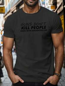 Dads With Daughters Do Print T Shirt, Tees For Men, Casual Short Sleeve T-Shirt For Summer - 白色 - 查看 9