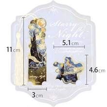 VALLERY しおり ブックマーカー ブッククリップ セット ゴッホ風 星月夜 ひまわり おしゃれ 栞 金属 薄型 読書 手帳 ギフト 女性 ゴッホBモデルクリップ　文房具 - ゴッホ(Aモデル) - チェックする 6