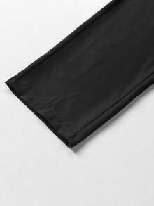 Pantalones largos para hombre de estilo deportivo al aire libre con bolsillos con cremallera, cintura con cordón, estampado, de moda y versátiles para ciclismo, senderismo, estilo novio, primavera/verano - Negro - Ver 10