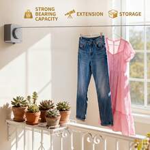 Wall-Mounted Retractable Invisible Clothesline 4.2m Drilled Installation Thickened Stainless Steel Indoor Balcony Bathroom Universal Drying Rope - View 6