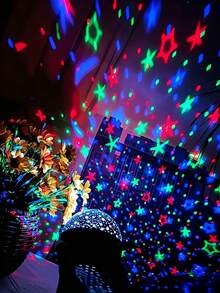 Cute Galaxy Projection Lamp, USB Powered Star Moon Night Light With Type-C Cable For Kids Room & Bedroom Decor - 多色光 - 查看 6