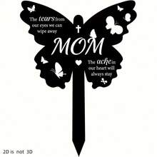 2D Flat Butterfly Acrylic Memorial Stake - Acrylic Garden Plaque, Suitable For Mother, Condolence And Memorial Cemetery Decoration - A - View 6