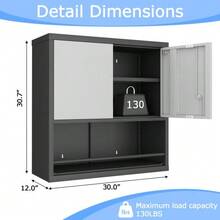 Tall 2-Door Metal Storage Cabinet With Adjustable Shelves, Steel Kitchen Cabinet For Kitchen, Living Room, Dining Room And Office - 黑色 - 查看 4