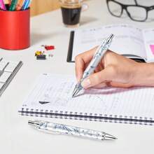 5PCS Blue & White Porcelain Pens Black Ink Set, Smooth Writing, Retractable Ballpoint Pens, Suitable For Journaling, Aesthetic Office Supplies (Blue & White Porcelain Pens) - Sets - View 3