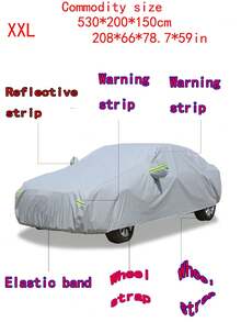 SUV Car Cover All-Weather Waterproof Snowproof Sunproof Dustproof SUV Car Cover With Reflective Strips And Fixing Straps Suitable For Outdoor Parking Rain Snow UV Protection - Black - View 24