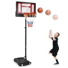 Portable Basketball Hoop, Basketball Goal With 4.3 FT-8.2 FT Adjustable Height - Blue+Black - View 8