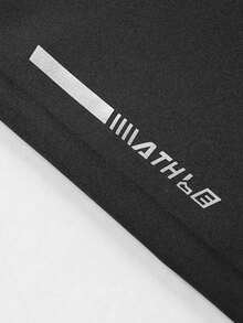 Pantalones largos para hombre de estilo deportivo al aire libre con bolsillos con cremallera, cintura con cordón, estampado, de moda y versátiles para ciclismo, senderismo, estilo novio, primavera/verano - Negro - Ver 7