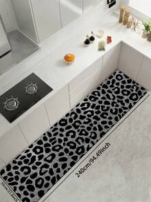 1pc Premium Gray Leopard Print Kitchen Anti-Slip Mat 3.5mm, Cuttable, Absorbent Anti-Fatigue Diatomaceous Earth Floor Mat, Bathroom Floor Mat, Hallway Small Rug, Kitchen, Bathroom, Entryway, Living Room, Outdoor Garden, Indoor Mat - View 15