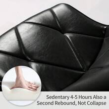 Faux Leather Upholstered Dining Chair Set Of 2 / Modern-Style Dining Chairs / With Metal Legs, Thick Foam Cushion & Ergonomic Backrest / Suitable For Dining Rooms,  Living Rooms Or Flats - Black - View 5