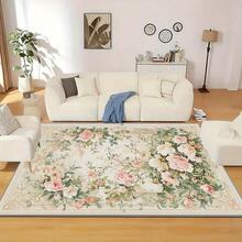 Velvet Weight 950g/M², Thickness 8.6mm, 1pc. Exquisite Floral Pattern Large Carpet, Soft And Comfortable Touch, Suitable For Bedroom Use, Machine Washable And Easy To Clean, Suitable For Indoor Use. - European-style Flowers - View 4