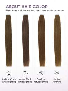 20pcs Tape-In Hair Extensions, Real Human Hair, 14-22 Inches, Invisible Double-Sided Tape-In Hair Extensions, Straight Hair, Suitable For Party, Halloween Costumes - S4 - View 8