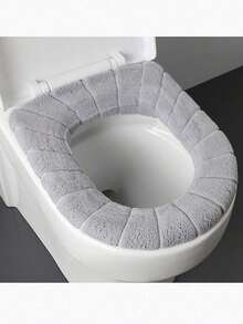1pc Soft Toilet Seat Cover, Warm & Anti-Slip, Cold-Proof & Insulated, With Stable Non-Slip Base, Machine Washable, Easy Installation, Suitable For Year-Round Home Use Or Winter Warmth, Effectively Enhances Bathroom Comfort & Hygiene - Multicolor - View 7