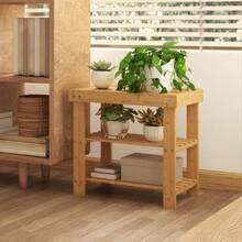 Natural Bamboo Shoe Bench, 2-Tier Shoe Rack, Integrated Seat, For Entryway, Hallway, 50 X 28 X 45 Cm - 自然色 - 查看 7