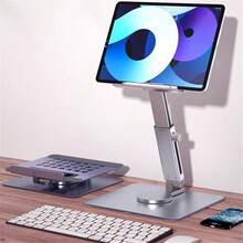 Aluminum Tablet Stand Desk Riser 360° Rotation Multi-Angle Height Adjustable Foldable Holder Dock For IPad Pro Air Xia Omi Table - View 3