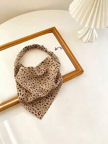 1 pieza Pañuelo triangular elástico con estampado de leopardo para mujeres, pañuelo boho elástico, pañuelo de cabeza elástico antideslizante, diadema triangular con estampado de leopardo vintage, accesorios para el cabello de gasa suave y ligera para uso diario, viajes, playa y fiestas - A - Ver 4